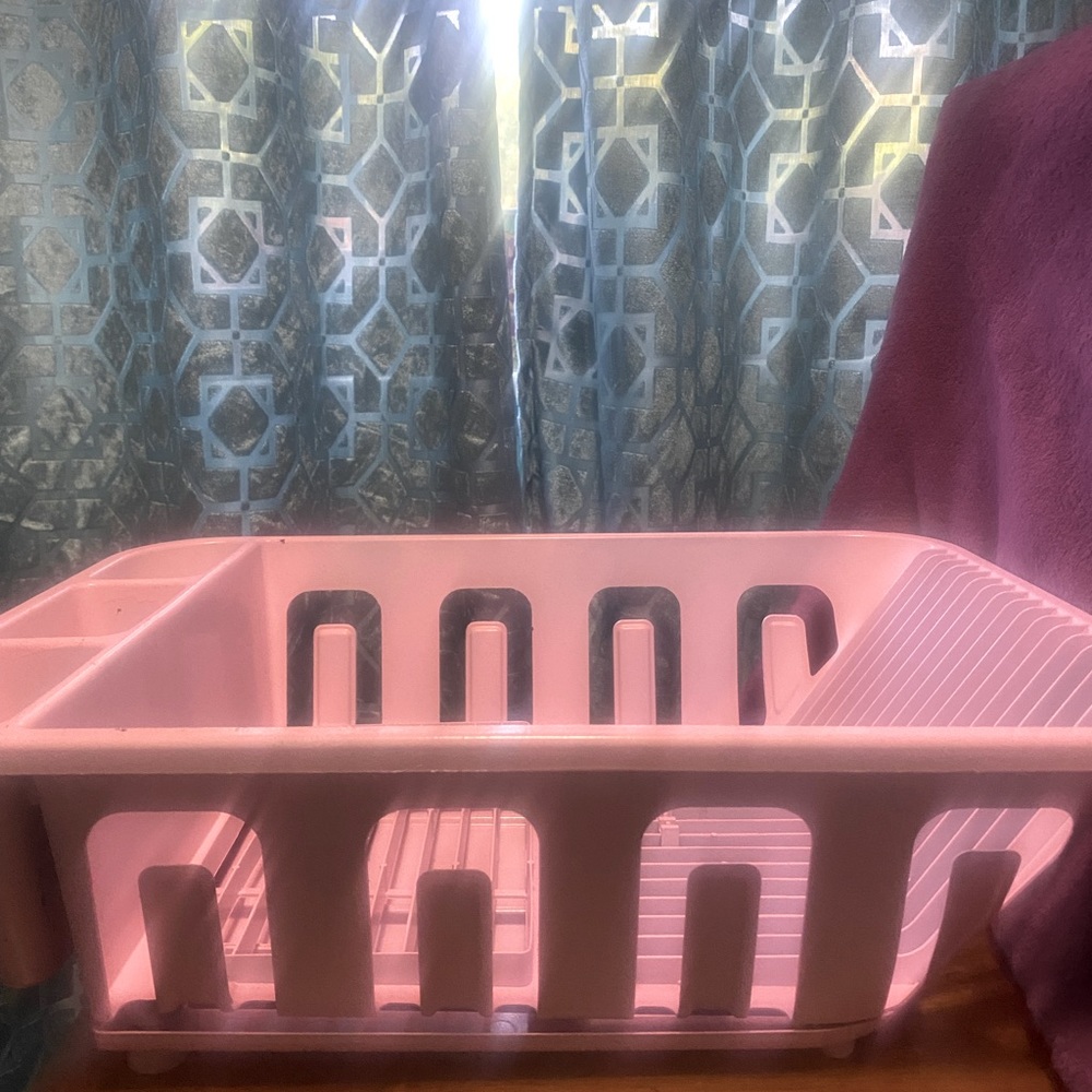 Blush Pink Full-Sized Dish Rack